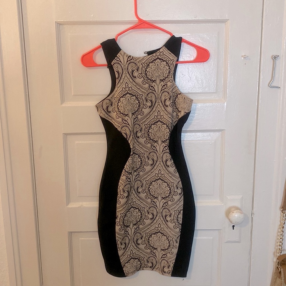 Dress from Jane Norman, size 2 (stretchy), black with beige middle part
